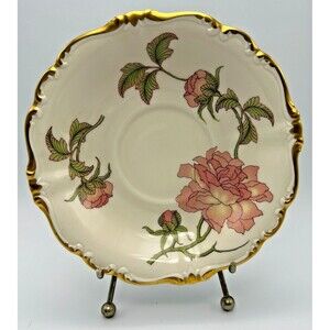 VINTAGE Rosenthal Rigoletto Pompadour - Saucer w Gold Trim for Footed Cup 6.25"